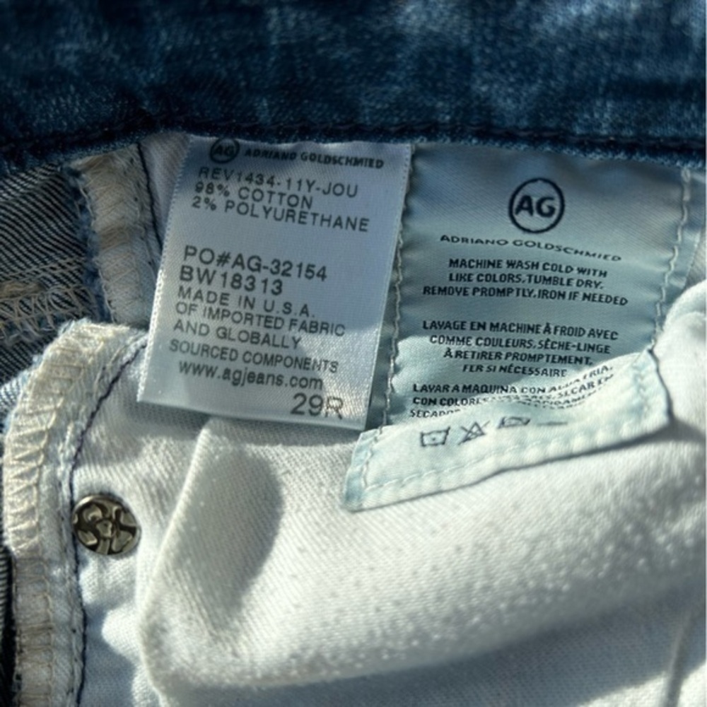 โจAG Adriano Goldschmied The Prima cigarette blue jeans ๐ 29 Ag-ed denim - Picture 13 of 14